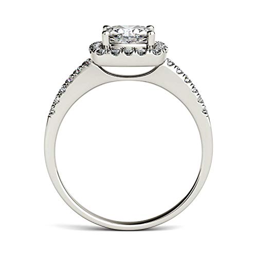 Charles & Colvard Created Moissanite 6mm Cushion Cut Engagement Ring for Women | 1.4 cttw DEW | Lab Grown | Solid 14K White Gold with Rhodium3