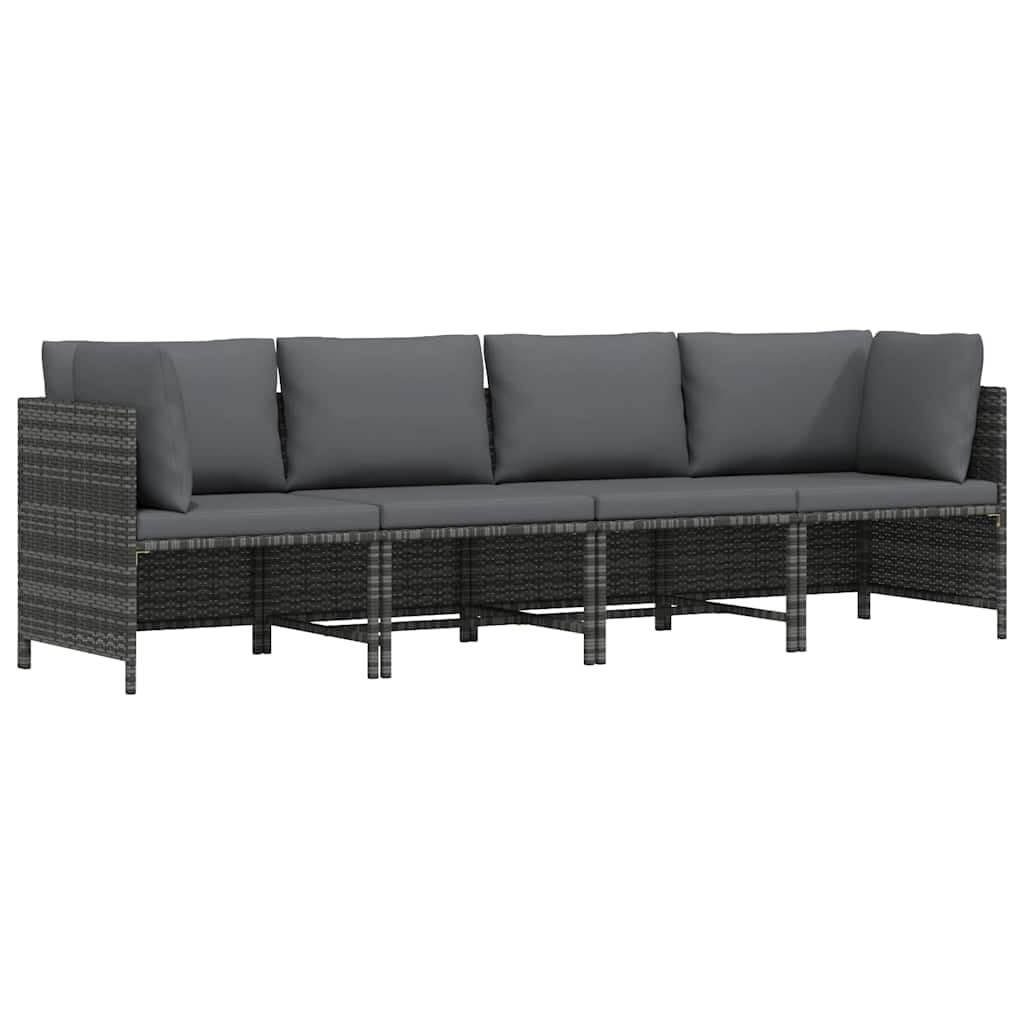 Canapé de jardin avec structure acier stable et coussins polyester amovibles