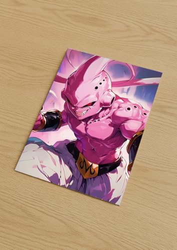 Image of NIJUKA Anime Printed Metal sheet Poster For Home And Room Decoration | For Anime Art Fans Boys And Girls (Kid buu art)