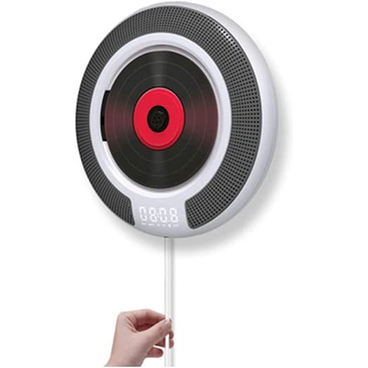Portable CD Player, Bluetooth Wireless Remote Control Wall Mountable CD Player, FM Radio USB MP3, Built-In Hifi Speakers Prenatal English Learning Walkman