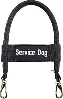 Activedogs Nylon Clip-on Bridge Handle 12" Black for Service Dog Vest & Harnesses