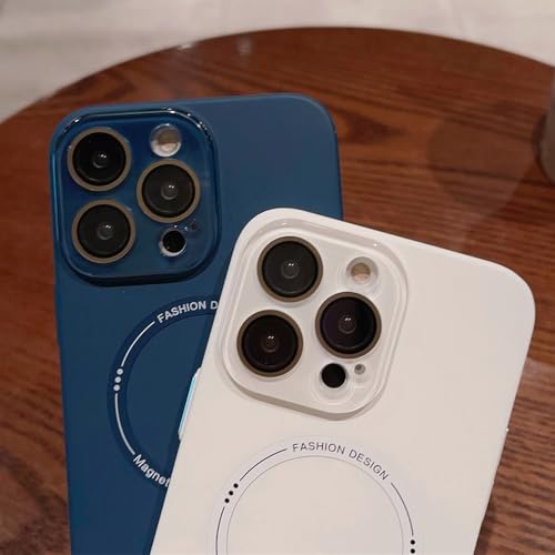 Coque magnétique iPhone 15 Pro Max évitez les rayures grâce au PC mat blanc antichoc