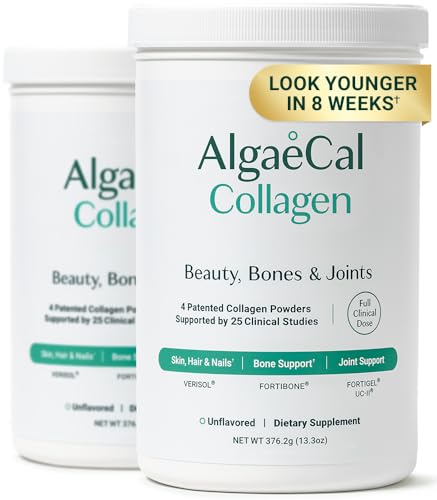Image of ALGAECAL Collagen Peptides, Skin Joint Bone Benefits, 30 Servings, 2 Packs | 4 clinically supported collagen peptides: VERISOL, FORTIGEL, UC-II & FORTIBONE for skin, joints, bones, hair & nails.