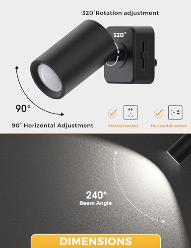 Image of L LOHAS LED Night Lights Plug into Wall, [2-Pack] Rotatable Night Lights with Dusk to Dawn Sensor, 0-100 LM Brightness Adjustable,Daylight White 5000K Spot Light Indoor for Bathroom Hallway