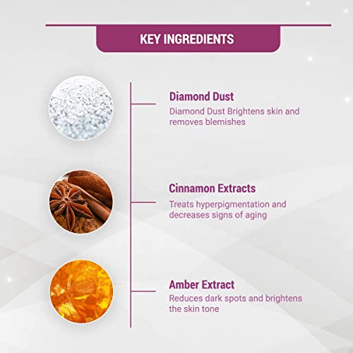 Lotus Herbals Radiant Diamond Facial Kit For Instant Radiance With Diamond Dust & Cinnamon, 4 Easy Steps, 37g (Single Use) - Image 6
