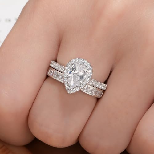 Wuziwen 925 Sterling Silver Open Wedding Bands for Women Anniversary Eternity Stackable Rings Cubic Zirconia4