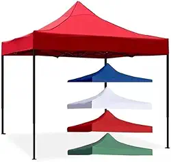 Barraca, Tenda Gazebo 3x3 Sanfonada Aço Galvanizado, Para Feira, laser, Praia, Camping, Estande, Casamento,Jardim (Vermelha)