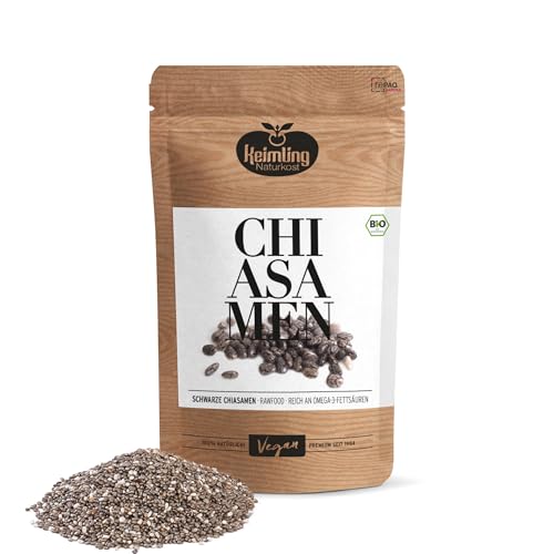 Bio Chiasamen schwarz 500 g – Rohkostqualität & naturrein – Ballaststoffreich, proteinreich & vegan – Ohne Zusätze – Ideal für Pudding, Müsli & Smoothies