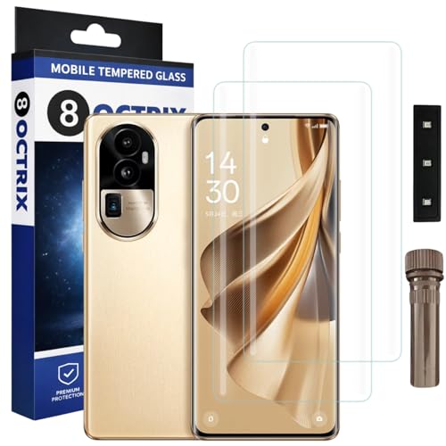 Image of Curved UV Tempered Glass Screen Protector for Oppo Reno 10 Pro Plus | Transparent | Pack of 2 | Full Screen Coverage with UV Installation Kit