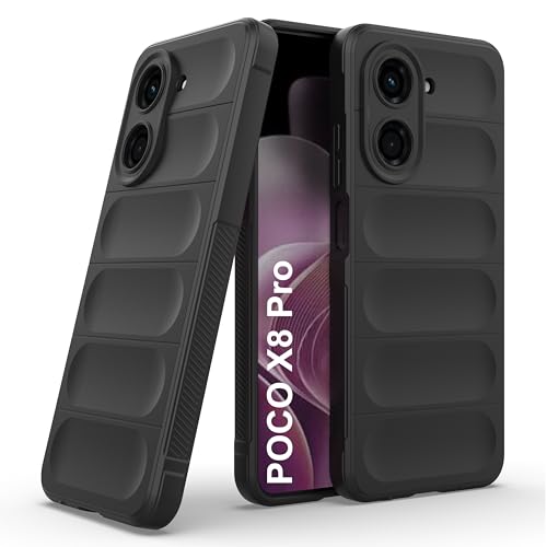 Image of Zapcase Back Case Cover for Poco X8 Pro | Compatible for Poco X8 Pro Back Cover | Liquid Silicon Magic Case with Camera Protection | Black