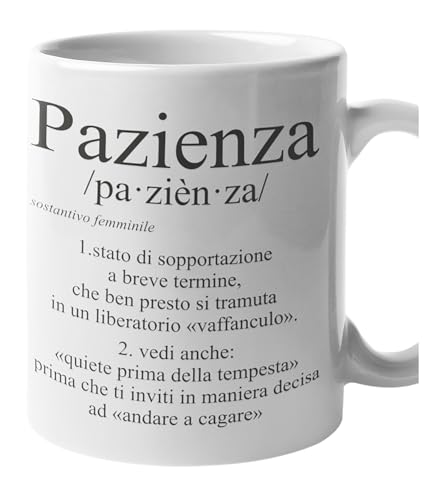 fashwork Tazza divertente Pazienza definizione ironica simpatica Mug 11oz
