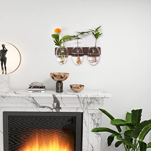 Wall Hanging Plant Terrarium Retro Plant Propagation Vase Clear Glass Vase Flower Glass Planter With Wood Hook For Propagating Hydroponics Plant Cutting Home Garden Windowsill Décor Plant Lover Gifts #TOP3