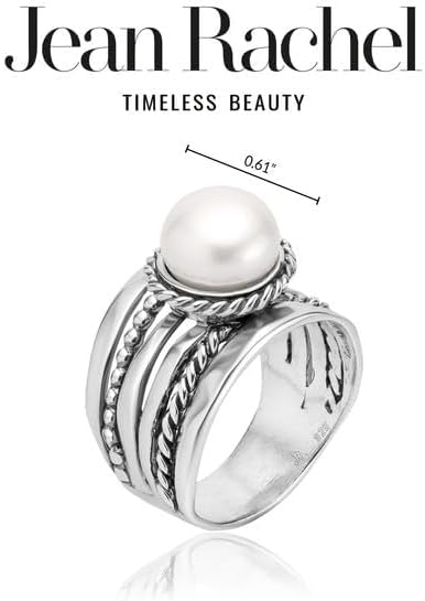 925 Sterling Silver Pearl Beaded Rope Ring by Jean Rachel - Image 7