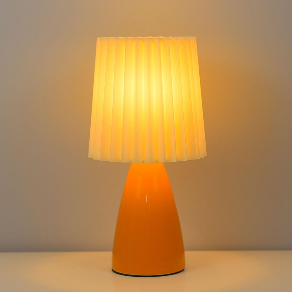 Lampki nocne, lampki dotykowe, małe lampki Nocna l Ceramiczna lampka biurkowa z tkaniny LED, trójkolorowe światło USB do sypialni, gabinetu, salonu