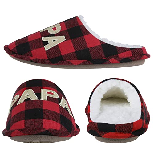 Shevalues Best Papa Slippers For Men And Women, Papa Quotes House Memory Foam Slippers Indoor Slippers For Men And Women, Best Papa Buffalo Plaid, Xl #TOP2