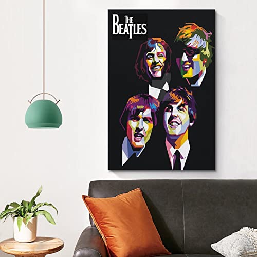 SHUPSY Poster décoratif sur toile The Beatles Pop Fan Art – Impression moderne pour chambre à coucher – 50 x 75 cm - Les Beatles, Paul McCartney, John Lennon, RIngo Starr, George Harrison SHUPSY Poster décoratif sur toile The Beatles Pop Fan Art - Impression moderne pour chambre à coucher - 50 x 75 cm – Image 5