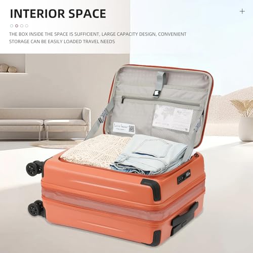 LOUIS KAISER Carry On Luggage, 20Inch Top Opening Airline Approved ABS+PC Hard Shell Suitcases with Silent Wheels, TSA Lock,Front Pocket and Wet-dry Separated Six-piece Set (AD Orange, 20 Inch) by LOUIS KAISER - Image 9