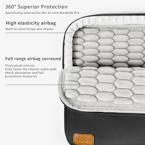 Image of MOCA 13 Inch 360 Laptop Sleeve Compatible with MacBook Air 13 M4 /M3 /M2 13.6 M1 M2 M3 M4 MacBook Pro 13 M1 M2 Dell XPS 13 HP Spectre Envy 13 Lenovo ThinkPad X13 ASUS ZenBook 13 Surface 13.5 -Black