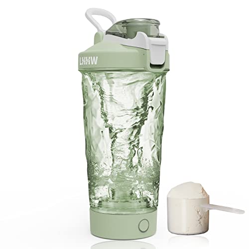 LHHW - Electric Protein Shaker Bottleï¼ŒCool Atmosphere Lightï¼ŒPowerful Vortex Mixer Bottle for Smooth Shakes & Supplements, Protein Shake Blender, Blender Bottle, Suitable for Fitness People,17ozï¼ˆmax 20ozï¼‰Rechargeable Electric Tritan Cupï¼ˆGREE