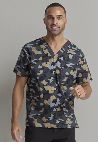 Image of Dickies EDS Signature Scrubs for Women and Scrubs for Men, Unisex One Pocket V-Neck Top in Soft Brushed Poplin 83706