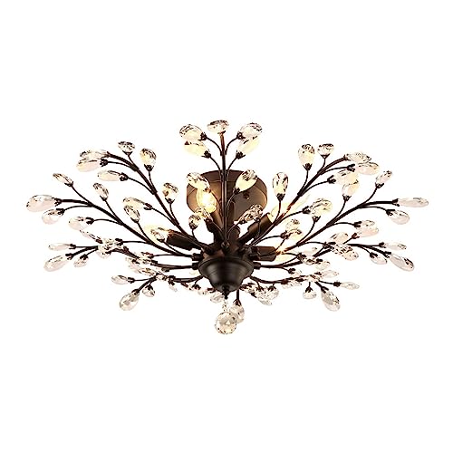 Plafonnier cristal branche vintage pour remplacer un vieux lustre terne