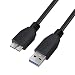STORITE OEM SuperSpeed USB 3.0 Cable A to Micro B - 1 Feet - 35cm - 0.35M Length - For WD/Seagate/Clickfree/Toshiba/Samsung External Hard Drives