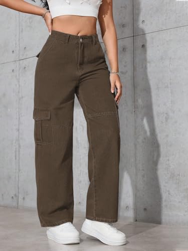 Image of Tagas Women Cargo Jeans | Women,s Cargos-Pants | (Women's) Denim Cargo's Pants || Cargo,s for Woman || Oversized-Jeans for Woman's || Loose Jeans Pant for Woman,s