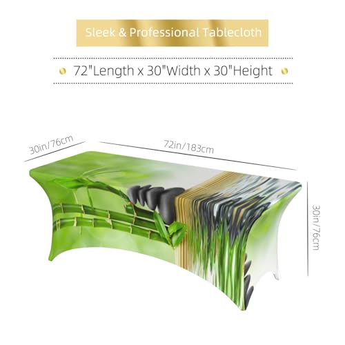 Nappe extensible élasthanne bambou anti-pli pour table rectangulaire - 7