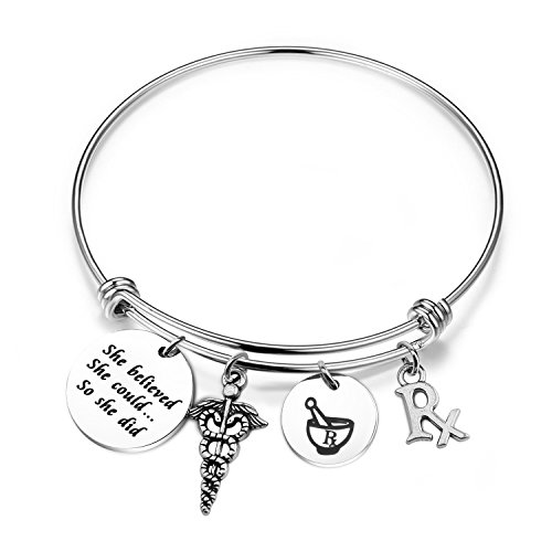 MYOSPARK Rx Pharmacy Gift for Pharmacy Expandable Bangle Bracelet Medical School Graduation Gifts