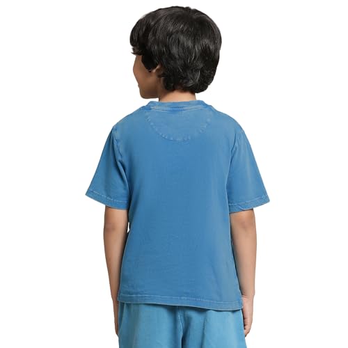 Image of Kidsville Captain America Printed Regular Fit Blue Cotton Boy's T-Shirt