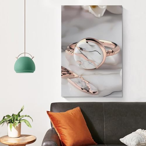 Impression sur toile marbre rose et blanc tableau abstrait poétique - 4