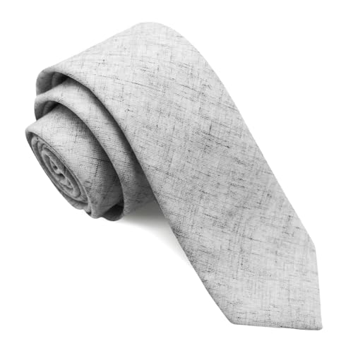 Image of Cotton Ties for Men Solid Color Skinny Tie Mens Necktie for Wedding Graduation Formal Dinner