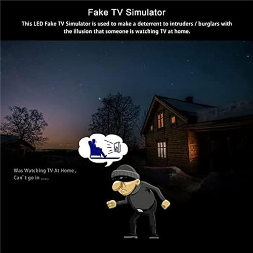 Lampe LED simulateur de télévision – Anti-effraction avec minuterie et capteur pour la sécurité de la maison – Lumière de sécurité nocturne efficace pour la protection contre le cambriolage