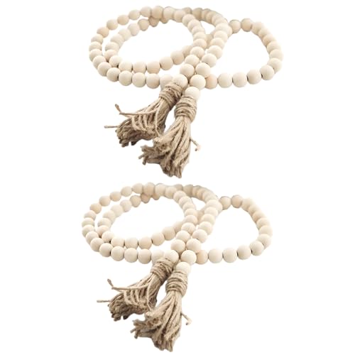 Guirlande de perles en bois naturel 147,3 cm pour décoration de table et salon cosy - 2
