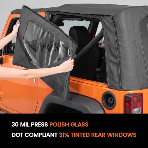 Soft Top for Jeep 2010-2018 2 Door Jeep Wrangler JK,23oz PVC Fabric,Black by SUANTARK - Used condition - Image 2