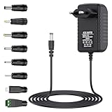 1 Adaptateur Secteur Universel AC à DC 12V 2A 24W Transformateur d\'alimentation à Découpage pour électroniques Ménagers 12V (Noir)