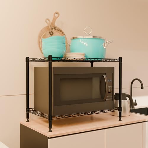 Image of 2-Shelves Heavy Duty Steel Storage Rack | Multipurpose Shelving Unit for Kitchen, Home & Utility