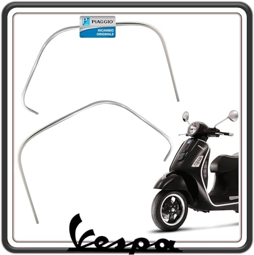 Kit de protection de bord chromé côté gauche et droit pour Piaggio Vespa GTS 125 200 250 300 - Vespa GTV 125 200 250 300 - Vespa GT 125 200 250 300 d'origine.