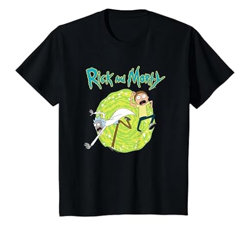 Rick and Morty Portal Camiseta, Niños, Negro, 12 años | Ya disponible en tu tienda friki favorita! En mundofriki.es!