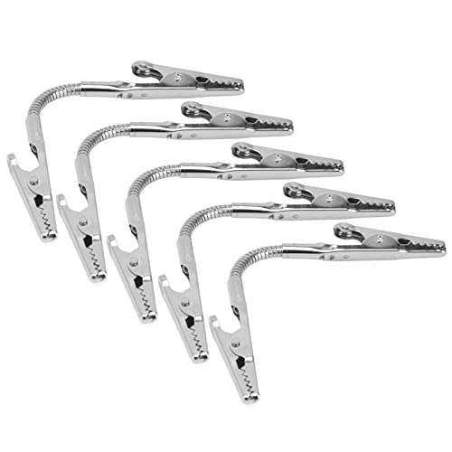 Bewinner 5 Stück Doppelkopf-Krokodilklemme, Metalldraht, Bilder, Memo-Notiz-Clips, Biegbar, Robust, Langlebig, Metall, Starker Clip für Schule, Büro, Hochzeit