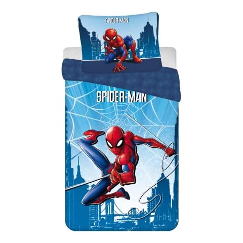 Marvel Spiderman Reversible Bed Linen Pillow Duvet for 135 x 200 cm Blue Spider Cover