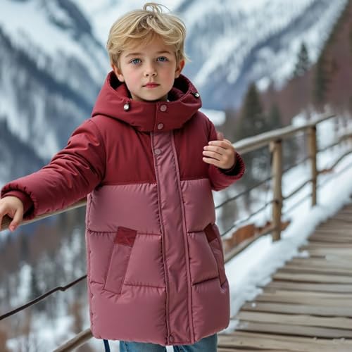 Boys Girls Hooded Puffer Coats Winter Zip Up Warm Heavyweight Plus Jacket Kids Outdoor Soft Padded Down Outerwear3