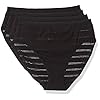 Hanes Women's Panties 4-Pack, Moisture-Wicking Ribbed Underwear Multipack, Hi-Cut Brief Underwear, 4-Pack (Colors May Vary)