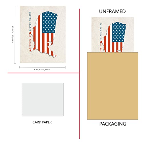 Sylvana Workshop - Usa Us Flag American Flag Posters And Prints Wall Art, Unframed(8"X10" Wall Decor), American Flag Poster Of Flags For Wall American Eagle Wall Art Cool Wall Decor Art Print Poster #TOP1