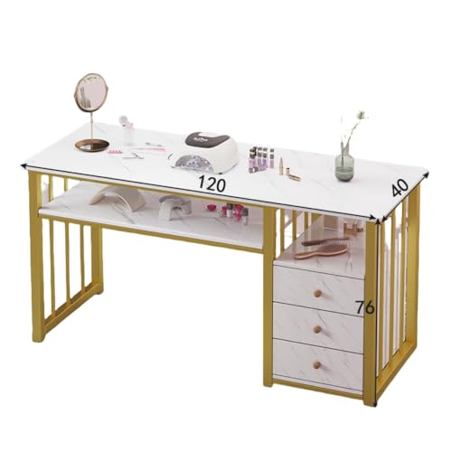 ーブル ネネイルデスクネイルテーブル マニキュアーブル 大理石 ネイルデスク マニキュアテイル ネイル デスク サロン デスク ネイルアートテーブル ネイルメイク作業台 大理石のテクスチャ 収納引き出し付き 家庭用、スパ、などに適しています (ホワイト,1