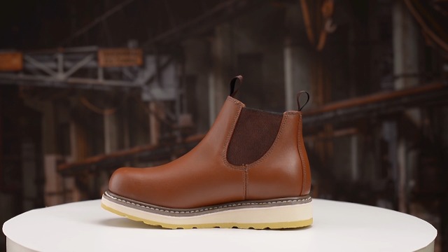 Amazon.com | HANDPOINT Men's Chelsea Soft Toe Work Boots - Brown