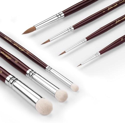 Kolinsky Sable Miniature Paint Brushes Set (7 pcs)