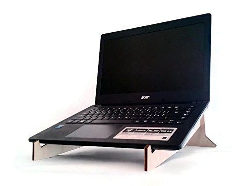 Double wooden cooling laptop stand in many colors as poplar Vertical laser cut wood stands for lap notebook netbook Standing desk Geek geeky nerd nerdy gifts Macbook pro holder