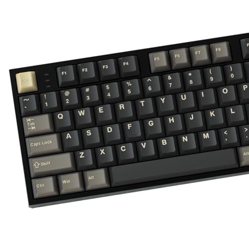 Image of Fogruaden PBT Keycaps Set, Cherry Profile Custom Keycap for Mechanical Keyboard Black Keycaps