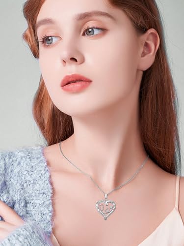 OCJ Nurse Gifts Nurse Pendant 925 Sterling Silver Heart Stethoscope Caduceus Angel Wings RN Necklaces Birthstone Jewelry Birthday Graduation Christmas Gifts for Nurses, Doctor, Medical Student3